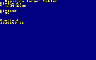 Division of long numbers (Division langer Zahlen)